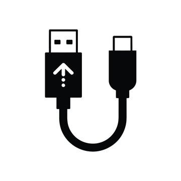 A black and white illustration of a usb to usb c adapter