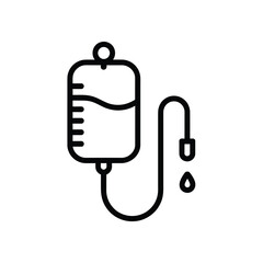 Fototapeta premium Simple line drawing of an iv drip bag and tubing