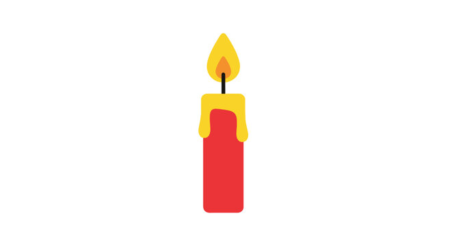 A single red burning candle.