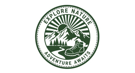 Obraz premium Explore Nature Adventure Awaits Logo Design.
