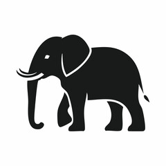 Fototapeta premium Black silhouette of an elephant