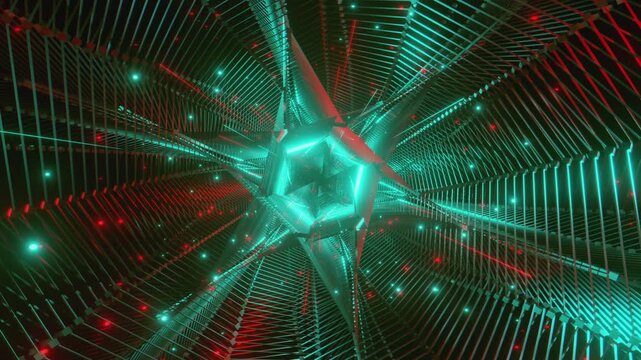 4k seamless VJ loop featuring an infinite movements of abstract geometry for VJ sets, high-tech club visuals, electronic music festivals, stage screens, LED video walls, backdrop