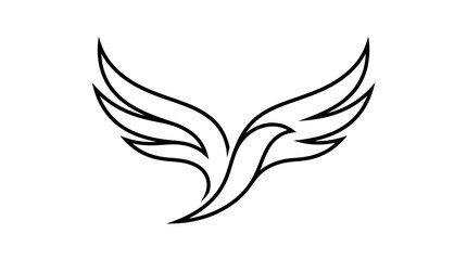 Naklejka premium Abstract bird icon winged design silhouette