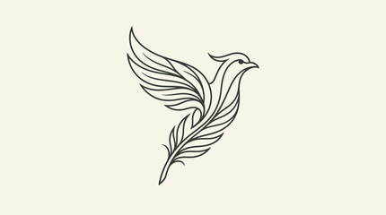 Fototapeta premium Stylized bird graphic in flight isolated on white