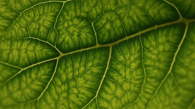 Close-up of green leaf with visible veins