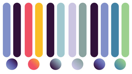 Fototapeta premium Vibrant Color Palette Swatches with Gradient Circles Vector Set