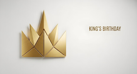 Elegant golden crown design for celebrating the annual birthday of a king