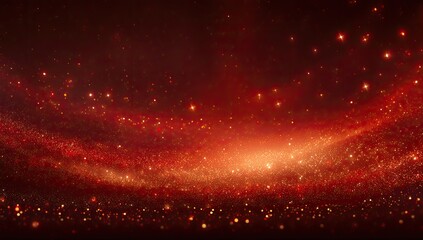 Fototapeta premium Abstract Fiery Red Glitter Sparkle Background with Bokeh Lights.