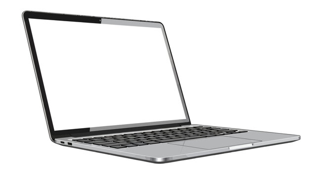 Laptop computer with open screen.