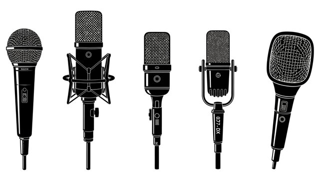 Vintage and Modern Microphones Collection - Audio Recording Equipment