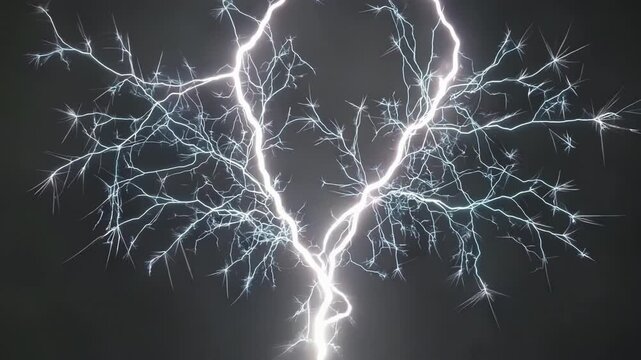 Abstract bright electric discharge on a black background