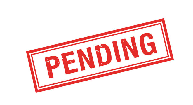 Red pending stamp on white background for approval status indication