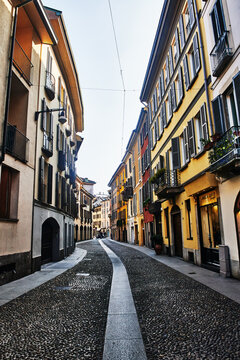 A quiet street in the Brera district of Milan, Italy, a historic area known for its artistic charm and old-world feel.