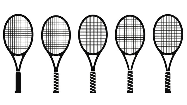 Tennis Rackets Collection - Sports Equipment Icons