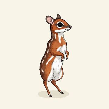 Cute cartoon mouse deer vector illustration
