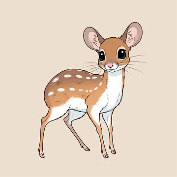 Cute cartoon mouse deer vector illustration
