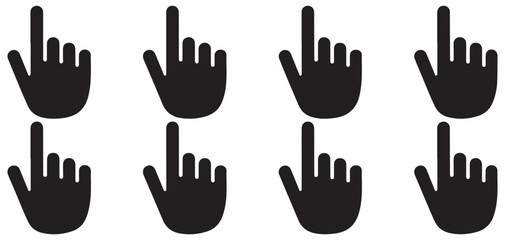 Fototapeta premium Black finger pointing and clicking mouse cursor icons vector illustration eps 10