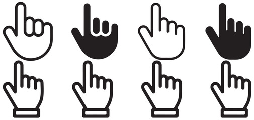Fototapeta premium Bold black hand cursor pointers for website navigation vector illustration eps 10
