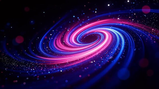 Colorful swirling light patterns in space