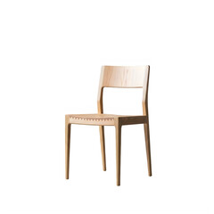 Fototapeta premium Modern wooden chair, minimalist design, oak furniture, home decor