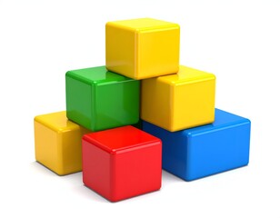 Fototapeta premium Colorful Stack of Toy Blocks for Childrens Playtime.