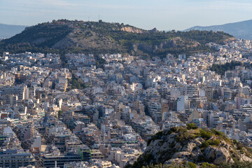 Naklejka premium Elevated Image of Athens Cityscape featuring Attican Grove