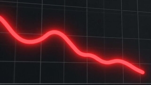 Neon Red Line Graph Trend Analysis.