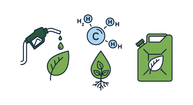 Ethanol Fuel Line art vector modern simple shapes