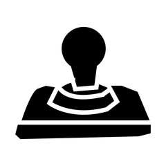 Arcade joystick controller silhouette icon in solid black style vector illustration © Rike