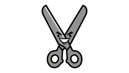 The Scissors Cartoon: A cartoon scissor, exuding a mischievous grin, ready to cut and snip. An image that captures a playful spirit and the joy of creativity. © MahfujaSultana