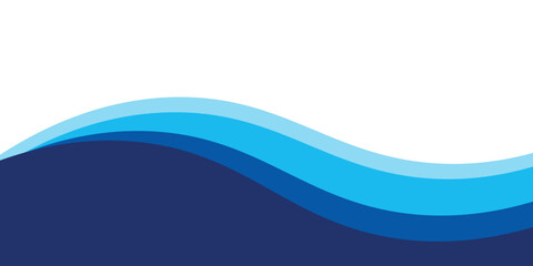 Obraz premium Vector-layered blue water wave banner template. Presentation template. EPS10