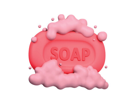 bath soap bubble icon 3d render illustration isolated