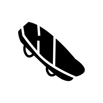skateboard silhouette icon in solid black style vector illustration