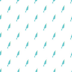Narwhal animals creating a blue aquatic mammal pattern on a white background © nsit0108
