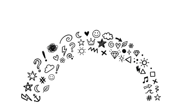 Crayon line icon pastel set. Crayon line icon hand drawn pencil pastel color brush chalk scribble texture. Cute kid children rainbow heart star sun cloud flower baby smile.
