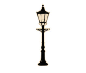 Street lamp halftone element. Urban lightning scrapbook sticker cutout. © sunspire