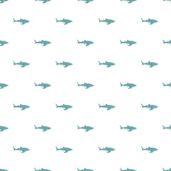 Blue whale sharks swimming creating a repeating seamless pattern © nsit0108