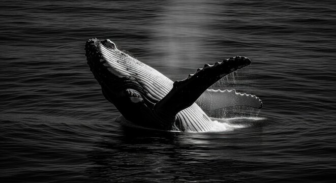 black whale in the water
