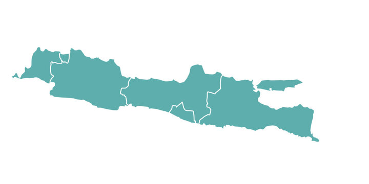 Java All Province Map, Jawa Island Indonesia