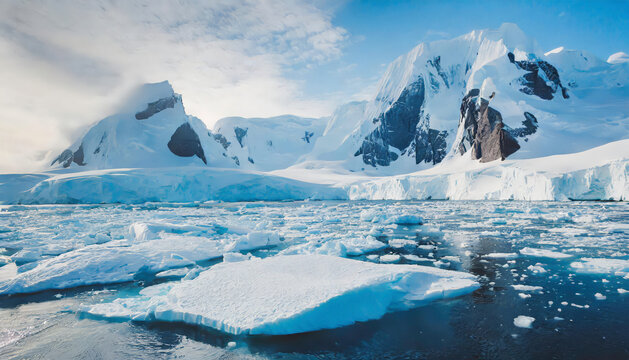 Frozen majesty: antarctic glacier landscape