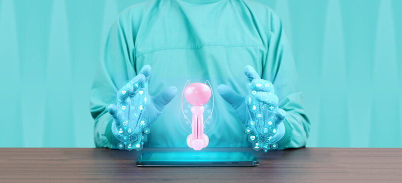 Concept of telemedicine and digital andrological monitoring in surgery, preoperative evaluation, and early detection of urological tumors. Men's health and modern surgical medical care.