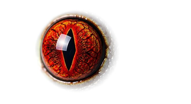 Intense Reptilian Gaze - A Close-Up of a Red Dragon Eye.