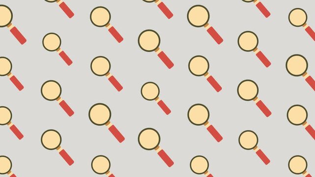 Magnifying Glass Investigation Seamless Pattern Background, search concept.