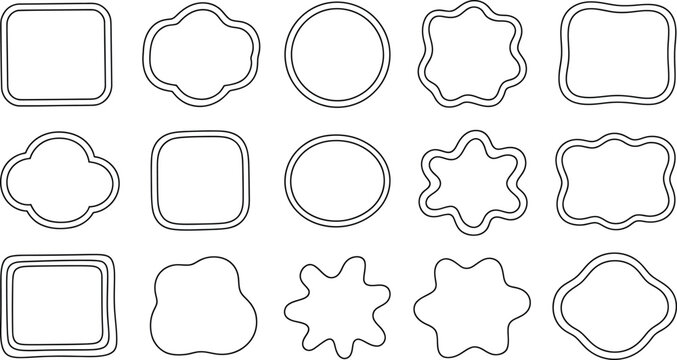 Cartoon Naive Doodle Frame Pack with Whimsical Abstract Border Designs