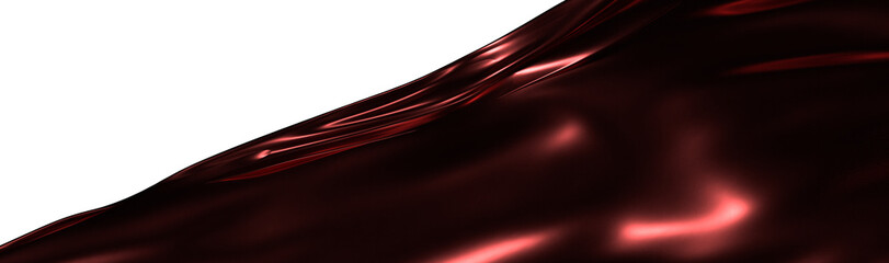 Close-up shot of a smooth, flowing, abstract red fabric isolated on a white backdrop, perfect for backgrounds and design © vegefox.com