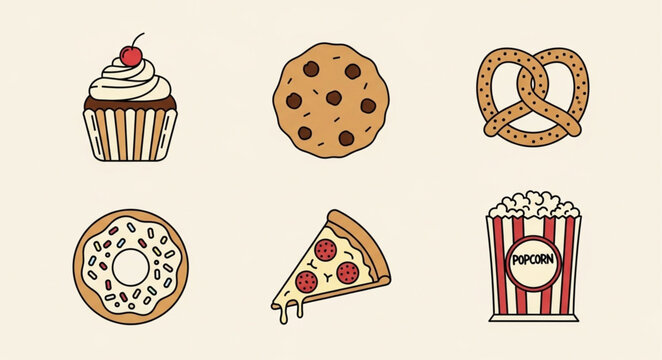 Tasty variety of sweet and savory snacks.