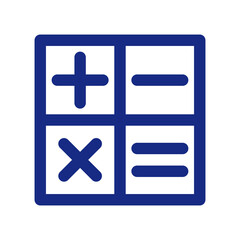 Obraz premium Blue Math Operations Icon Set isolated on transparent background