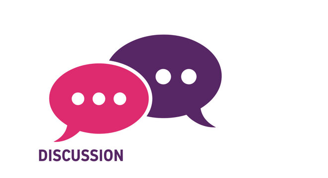 Two speech bubbles in discussion.
