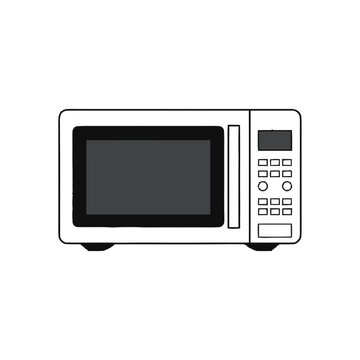 Modern microwave oven kitchen appliance.