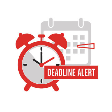 Red Alarm Clock Deadline Time Concept.